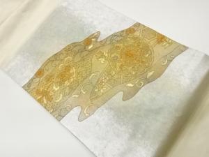 金彩汕頭刺繍花唐草に華文模様名古屋帯